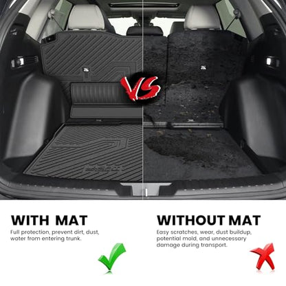 LASFIT Cargo Mat with Backrest Mat for Honda CR-V 2026 2025 2024 2023 Gasoline (Not for Hybrid), All Weather Custom Fit TPE Trunk Mat Trunk Liner Cargo Liner with Seatback Mat (Lower Position) - size: 2）For Honda CR-V| 2023-2026 | Cargo Mat
