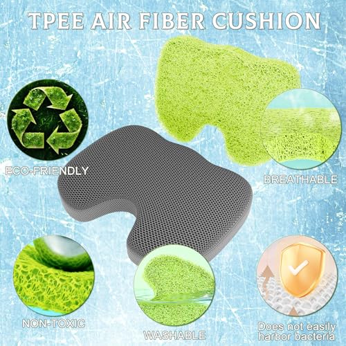 U-Shaped TPU Seat Cushion – Breathable, Easy-Wash & Durable for Long Sitting, Office Chair, Wheelchair & Car Use Pressure Relief Pad with Hole for Tailbone Donut（Grey） - color: U-shaped Gray