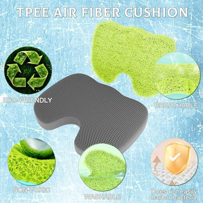 U-Shaped TPU Seat Cushion – Breathable, Easy-Wash & Durable for Long Sitting, Office Chair, Wheelchair & Car Use Pressure Relief Pad with Hole for Tailbone Donut（Grey） - color: U-shaped Gray