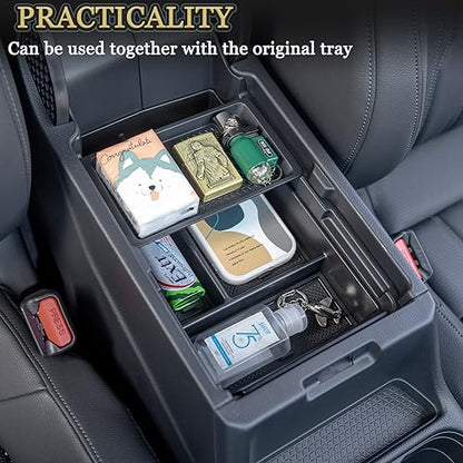 PIMCAR 3-Piece Center Console Organizer Set for 2023-2025 2026 Honda CR-V & CR-V Hybrid - Custom Fit Armrest Tray, Console Tray and Hidden Storage Box, Durable ABS Car Accessories