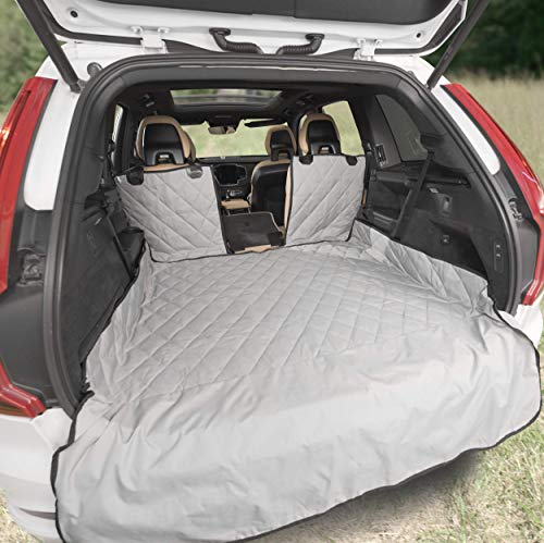 Plush Paws Products Convertible Cargo Liner | Diamond Stitching | Washable & Waterproof Dog Cargo Protection | Cover Car, Truck, & SUV | Nonslip, Tear Resistant Pet Cargo Cover | X-Large Grey - color: Grey, size: Extra Large