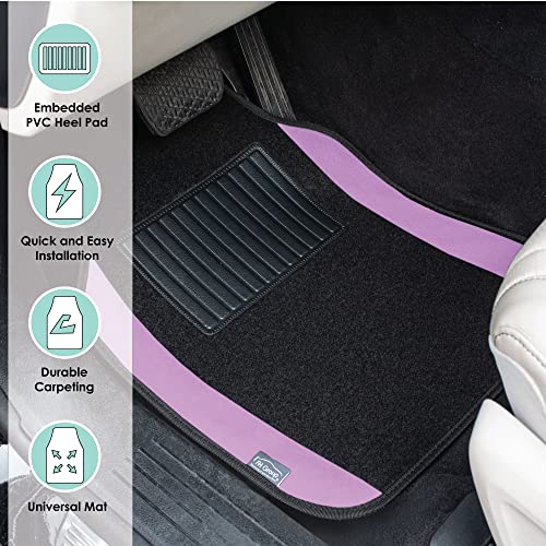 FH Group Automotive Floor Mats – Universal Fit Premium Carpet Car Mats with Driver Heel Pad, Full Set for Cars, SUVs & Trucks - Purple - color: Purple