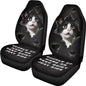 Cow Cat Print Car Front Seat Covers 2 Pack Universal Automotive Bucket Seat Covers Comfy & Breathable Car Interior Cover for Most Cars - color: Black and White - Cow Cat