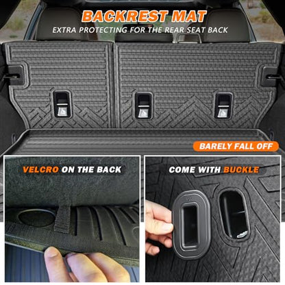 KUST Floor Mats for 2020-2025 Subaru Outback Accessories, All Weather Floor Liners & Seat Back Mats & Rear Trunk Mat Full Set of 6pcs, TPE Rubber, Raised Edge - style: For │ Outback 2020-2025 │ Full Set