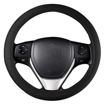 Black Mesh Steering Wheel Cover, Universal 15 inch, Elastic Stretch Microfiber Breathable Ice Silk Cover, Anti-Slip, Odorless, Sweat Absorption, Warm in Winter and Cool in Summer - color: Mesh Black