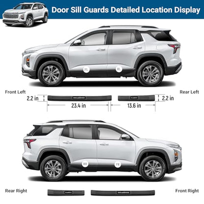 4PCS Door Sill Protector for Chevy Equinox 2025 2026 Accessories Matte Black ABS Material Front and Rear Door Car Pedal Kick Protection