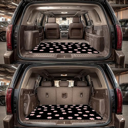 Universal Car Trunk Mat 29" x 39", Little Pink Flowers Print All Weather Durable Cargo Mat Protector for SUV, Truck, Van | Stylish Cargo Liner Cover Leopard Print Car Accessories - color: Little Pink Flowers