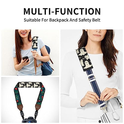 Stylish Ghost Pattern Seat Belt Covers Soft Comfortable Shoulder Strap Pads for Adults Universal Car Accessories - Pack of 2 - color: Ghost Pattern