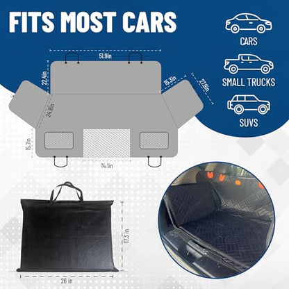 Dog Backseat Extender with Hard Bottom – Waterproof Pet Travel Platform - Nonslip Rear Seat Cover - Car Hammock Bed for Cars SUVs & Small Trucks