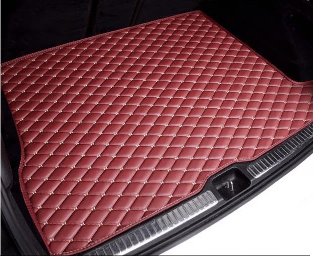 Custom Car Cargo Mat Car Boot Liner Waterproof Anti-Slip All Weather Protection Leather Material, Compatible with 99% Car Model Trunk Carpet Liners (red Wine) - color: red wine