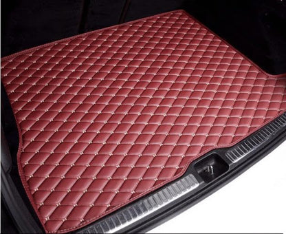Custom Car Cargo Mat Car Boot Liner Waterproof Anti-Slip All Weather Protection Leather Material, Compatible with 99% Car Model Trunk Carpet Liners (red Wine) - color: red wine