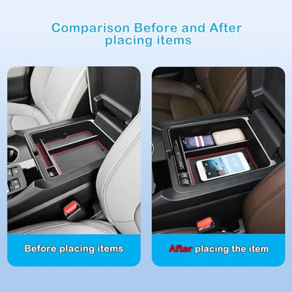 EDBETOS Center Console Organizer Compatible with 2023-2026 Honda Pilot, 2024 2025 2026 Honda Ridgeline/Passport Insert Tray Secondary Storage Armrest Box ABS Plastic Material, Red - color: Red