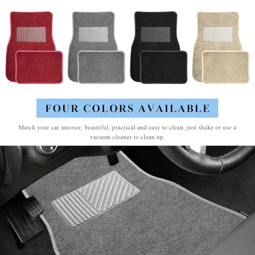 4PCS Car Floor Mats, Waterproof Non-Slip Car Floor Liners with Safety Heel Pad, All-Weather Wear-Resistant Mats Heavy Duty Universal Carpets for Truck SUV Van Sedan (Gray) - color: Gray