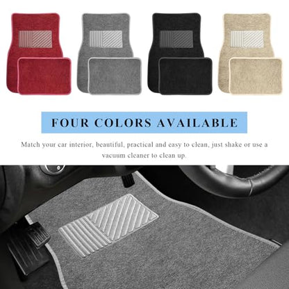 4PCS Car Floor Mats, Waterproof Non-Slip Car Floor Liners with Safety Heel Pad, All-Weather Wear-Resistant Mats Heavy Duty Universal Carpets for Truck SUV Van Sedan (Gray) - color: Gray