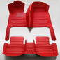 Custom Artificial Leather Waterproof All-Weather Car Floor Mats Fit for 99% Sedan SUV Sports Car Vehicle Car Mat (Red Red Stripe) - color: Red Red stripe