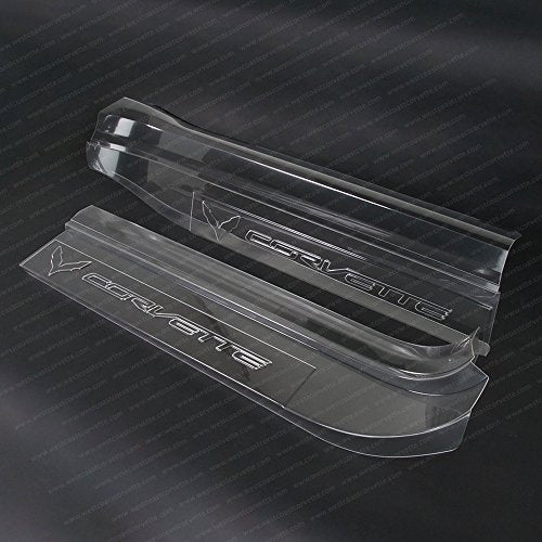Corvette Clear Door Sill Protectors : C7 Stingray, Z51, Z06 (Clear w/Embossed Corvette Script)