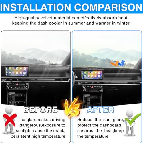 Autorder Dashboard Cover Mat for Hyundai Tucson 2025 2026 Accessories Dash Cover Upgrade Velvet Dash Mat Sunshade Glare UV Rays Protector - size: 2025 2026 Hyundai Tucson