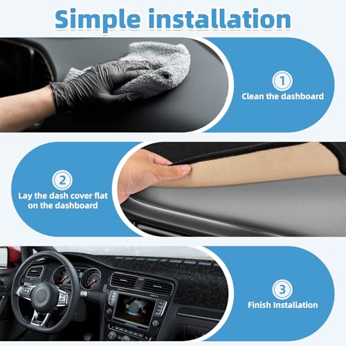 Dash Cover Mat for Volkswagen VW Golf 7 MK7 GTI R Non-Slip Dashboard Cover Mat Sunshade UV Rays Protector Interior Accessories - size: Compatible with Golf 7