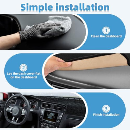 Dash Cover Mat for Volkswagen VW Golf 7 MK7 GTI R Non-Slip Dashboard Cover Mat Sunshade UV Rays Protector Interior Accessories - size: Compatible with Golf 7