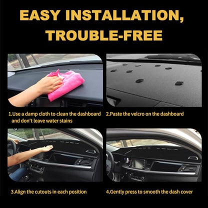 Dashboard Cover Dash Cover Mat Pad Carpet Custom Fit for Ford Fusion 2006 2007 2008 2009 (Black) - color: 2006-2009 Black