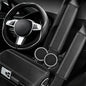NBTEPEM 6 PCS Car Steering Wheel Cover Set, Microfiber Leather Steering Wheel Covers Universal 14.5-15 inch, Center Console Cover, Seat Belt Cushion, Cup Holder Coaster, Car Accessories Set White - color: Black with white, size: Steering Wheel Cover Set