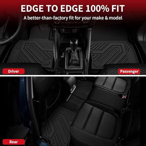 LASFIT Floor Mats & Backrest Mats & Trunk Mat for Mazda CX5 2017-2025 All Weather TPE Custom Fit Floor Liners Car Mats Accessories, Include 1st & 2nd Row & Seatback & Cargo Mats, Black