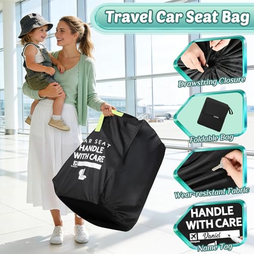 Car Seat Travel Bag for Airplane: Car Seat Bags for Air Travel Fit All Car Seats, Infant Carriers & Booster Seats, Carseat Cover Fit Doona Graco Evenflo, Airplane Travel Essentials Flying