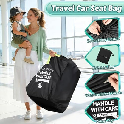Car Seat Travel Bag for Airplane: Car Seat Bags for Air Travel Fit All Car Seats, Infant Carriers & Booster Seats, Carseat Cover Fit Doona Graco Evenflo, Airplane Travel Essentials Flying
