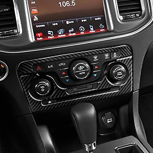 Car Air Conditioner Volume Switch Panel Decals for 2011 2012 2013 2014 Dodge Charger Accessories Carbon Fiber Interior Stickers - color: Air Conditioner Panel