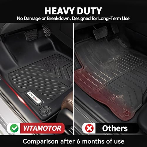 YITAMOTOR Floor Mats for 2012-2015 Honda Civic Sedan (Not for Coupe) & Civic Si EX EX-L HF Hybrid Hybrid-L LX Natural Gas SE, Black All-Weather Custom Fit Front 1st & 2nd Row Floor Liner Set - style: 12-15 civic 1st&2rd