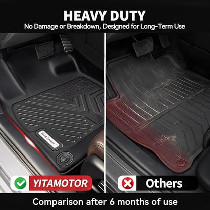 YITAMOTOR Floor Mats for 2012-2015 Honda Civic Sedan (Not for Coupe) & Civic Si EX EX-L HF Hybrid Hybrid-L LX Natural Gas SE, Black All-Weather Custom Fit Front 1st & 2nd Row Floor Liner Set - style: 12-15 civic 1st&2rd