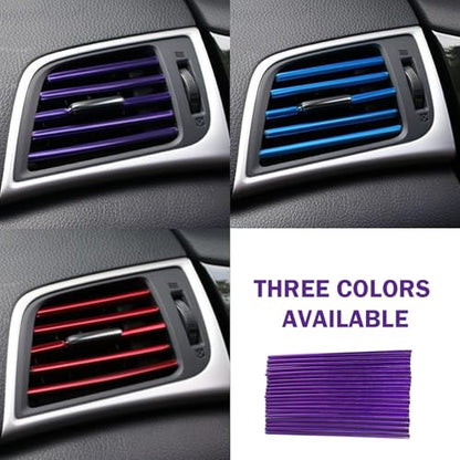 20PCS Car Vent Outlet Trim, Bendable Air Conditioner Vent Decoration Strip, Universal Auto Air Oulet Strips, for Most Vehicles (Purple)