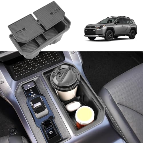 2026 RAV4 Cup Holder Console Tray, for Toyota RAV4 (LE/SE/XLE Premium/Woodland/XSE/Limited/GR Sport), Waterproof &Sturdy Cup Holder Insert 2026 RAV4 Accessories - color: Black-h