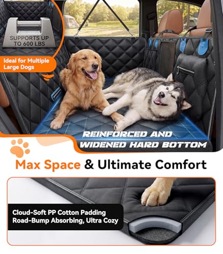 Rorhxia Truck Dog Seat Cover for Backseat, [Ultimate Safe, Comfort and Large Space] Waterproof 600D Heavy Duty Dog Car Hammock, Release Passenger Seats, Full-Size SUV/Truck, Large Dog Friendly, XL - size: XL