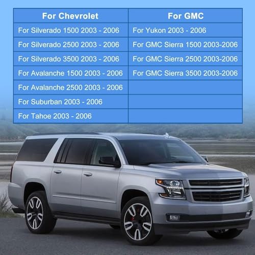 SecosAutoparts Driver & Passenger Bottom & Top Lean Back & Driver Foam Cushion Leather Seat Cover Light Gray # 922 fit for Chevy GMC Tahoe Suburban Avalanche Yukon Silverado Sierra 2003 2004 2005 2006