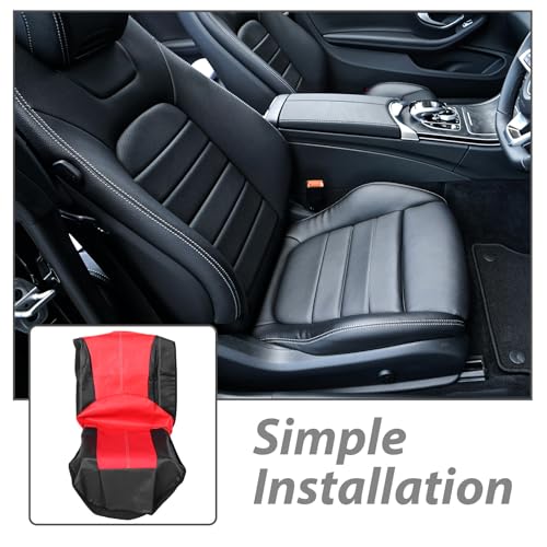 UPKOCH Waterproof Car Seat Cover Set with Breathable Fabric, Non-Slip Front and Rear Seat Protectors for SUV and Truck Interior, Crimson and Ebony Cushion and Pillow Included