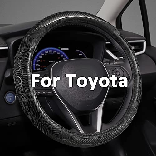 GIANT PANDA Steering Wheel Cover for Toyota, Auto Car Steering Wheel Cover for Toyota Highlander Rav4 Corolla Camry,Standard Size - Gray - color: B-Black+Gray, size: 14.5 - 15 inches