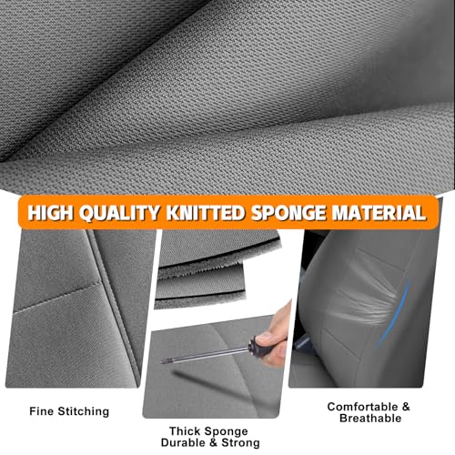 Truck Seat Cover Compatible with 1995-2004 Toyota Tacoma Front Bench Seat with Molded Headrest and Small Notched Cushion, Knitted Fabric - color: Charcoal