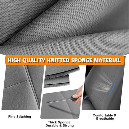 Truck Seat Cover Compatible with 1995-2004 Toyota Tacoma Front Bench Seat with Molded Headrest and Small Notched Cushion, Knitted Fabric - color: Charcoal