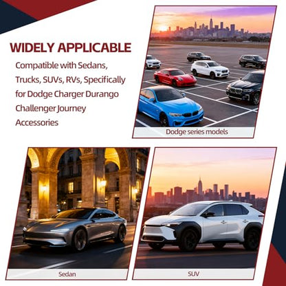 Universal 5PCS Door Sill Protector, Car Door Threshold Protection, Car/SUV Universal Rubber Scratch Resistant Exterior Accessories, Dodge Charger Challenger Durango Accessories(Red)