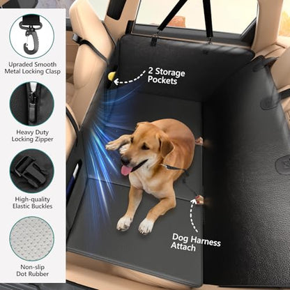 Btefd Back Seat Extender for Dogs Upgraded Anti-Scratch PU Leather, Hard Bottom Dog Car Seat Cover for Back Seat, Backseat Extender for Dogs, Waterproof Dog Hammock for Car, SUV, Small Truck, Black - size: For Cars / Mid-Size SUV / Small Truck
