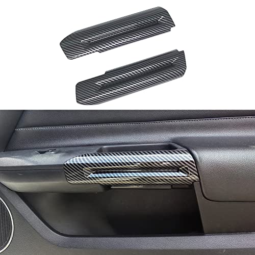 Interior Door Handle Cover Trim Compatible with 2015 2016 2017 2018 2019 2020 2021 2022 2023 2024 Ford Mustang Accessories (Carbon Style)