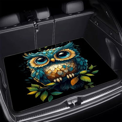 Universal Car Trunk Mat, All Weather Trunk Protection Cargo Liner, Stylish Vehicle Interior Accessories, Durable Cargo Mat Rear Trunk Line Suitable for Most Car (Cute Owl Print, 29" x 39") - color: Cute Owl Print