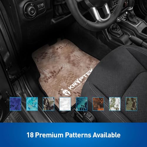 Coverking Universal Car Floor Mats Set of 2 (Front Driver and Passenger) Kryptek Nomad Camo - All-Weather Protection for Mud, Dirt, Rain, Spills, Non-Slip Backing, Fits Cars Trucks SUVs Jeeps - style: Kryptek Nomad