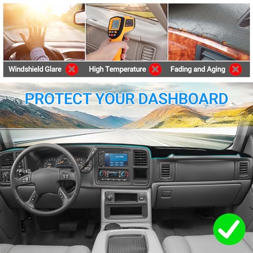 Dashboard Mat Compatible with 1999-2006 Chevy Silverado Tahoe Avalanche Suburban GMC Sierra Yukon Interior Dash Accessories Protecter Cover - size: 1999-2006 Chevy Silverado