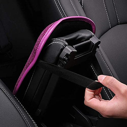 Bling Bling Car Armrest Cover Auto Center Console Protective Cover Luster Crystal Rhinestone Car Arm Rest Cushion Pad Car Interior Accessory (Bling-Red) - color: Bling-Red