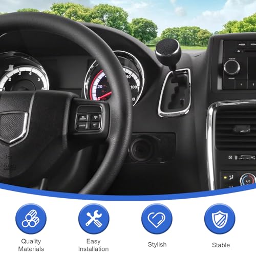 Shift Lever Knob Cap Black Compatible with 2011-2020 Dodge Caravan 2012-2019 Chrysler Town and Country, Automatic Transmission Shift Shifter Lever Knob Cap (1Pc Cap only)