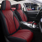 Red Rain Wine Red and Black Leather Car Seat Cover Breathable Universal Front and Rear Car Seat Cover (CC-Wine red+Black) - color: CC-Wine red+Black