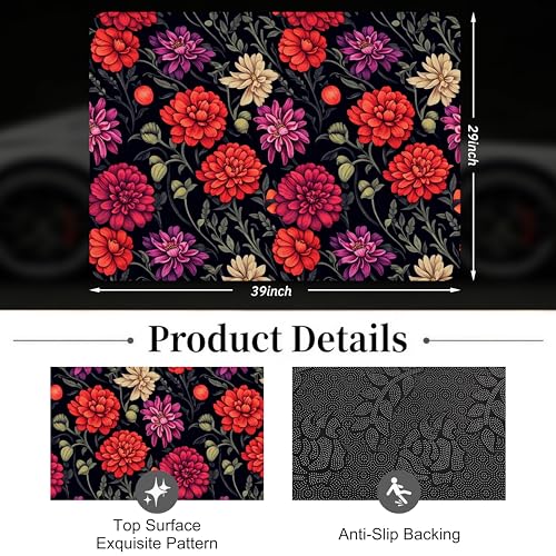 Car Trunk Mat - Universal Size 29" x 39", Floral Pattern Cargo Liner, Car Accessory for SUVs/Sedan/Wagons, Durable Protective Mat, Trunk Liner for Families/Travel Enthusiasts (Flowers-1) - style: flowers-1