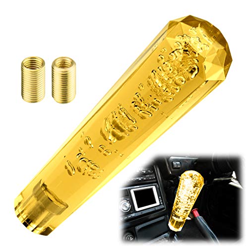 EZAUTO WRAP Shift Knob Stick Crystal Transparent Bubble Yellow Throw Gear Shifter 20cm - color: Yellow, size: 20cm